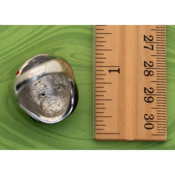 Vintage Red Tribal Mask Ring Size 8 - W2 - Picture 3 of 3